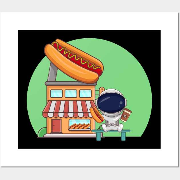 HOTDOG SHOP AND ASTRO Wall Art by Linescratches